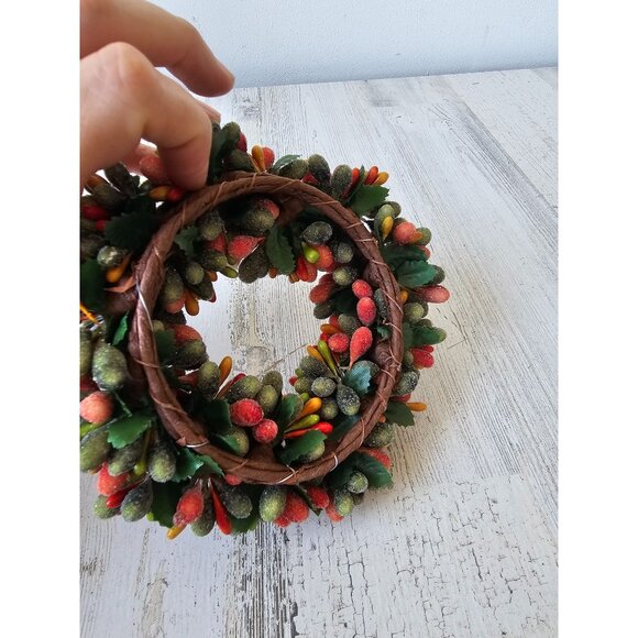 Pier 1? Beaded mini wreath fall Thanksgiving spring tea light decoration - Picture 5 of 7